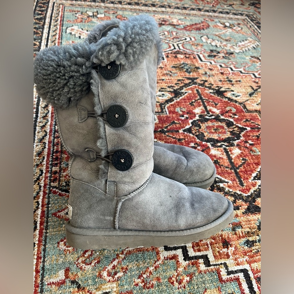 Ugg Tall Bailey 3 Button Boots Gray Size 7 - image 1